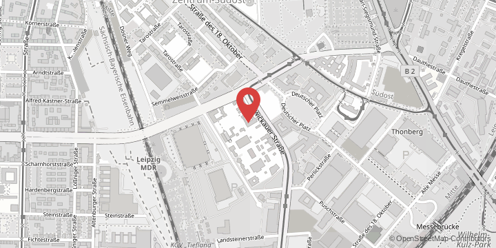 the map shows the following location: Institute of Parasitology, An den Tierkliniken 35, 04103 Leipzig