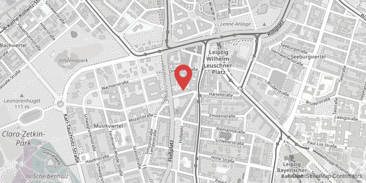 the map shows the following location: Graduate Academy Leipzig, Straße des 17. Juni 2, 04107 Leipzig