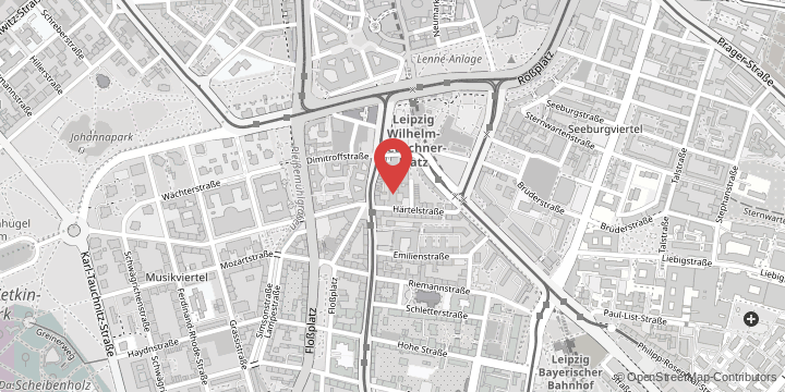 the map shows the following location: Institute of Medical Informatics, Statistics and Epidemiology (IMISE), Härtelstraße 16/18, 04107 Leipzig